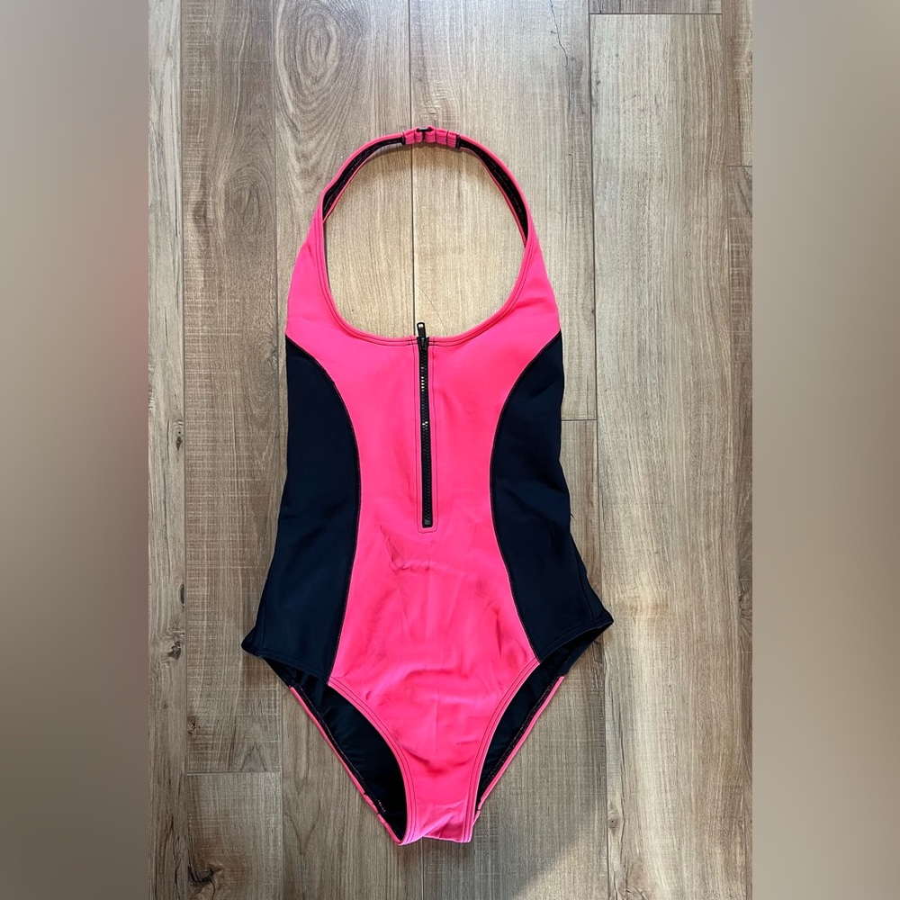 PINK Victoria’s Secret Coral Scuba Halter One-Piece Swimsuit - Picture 2 of 7